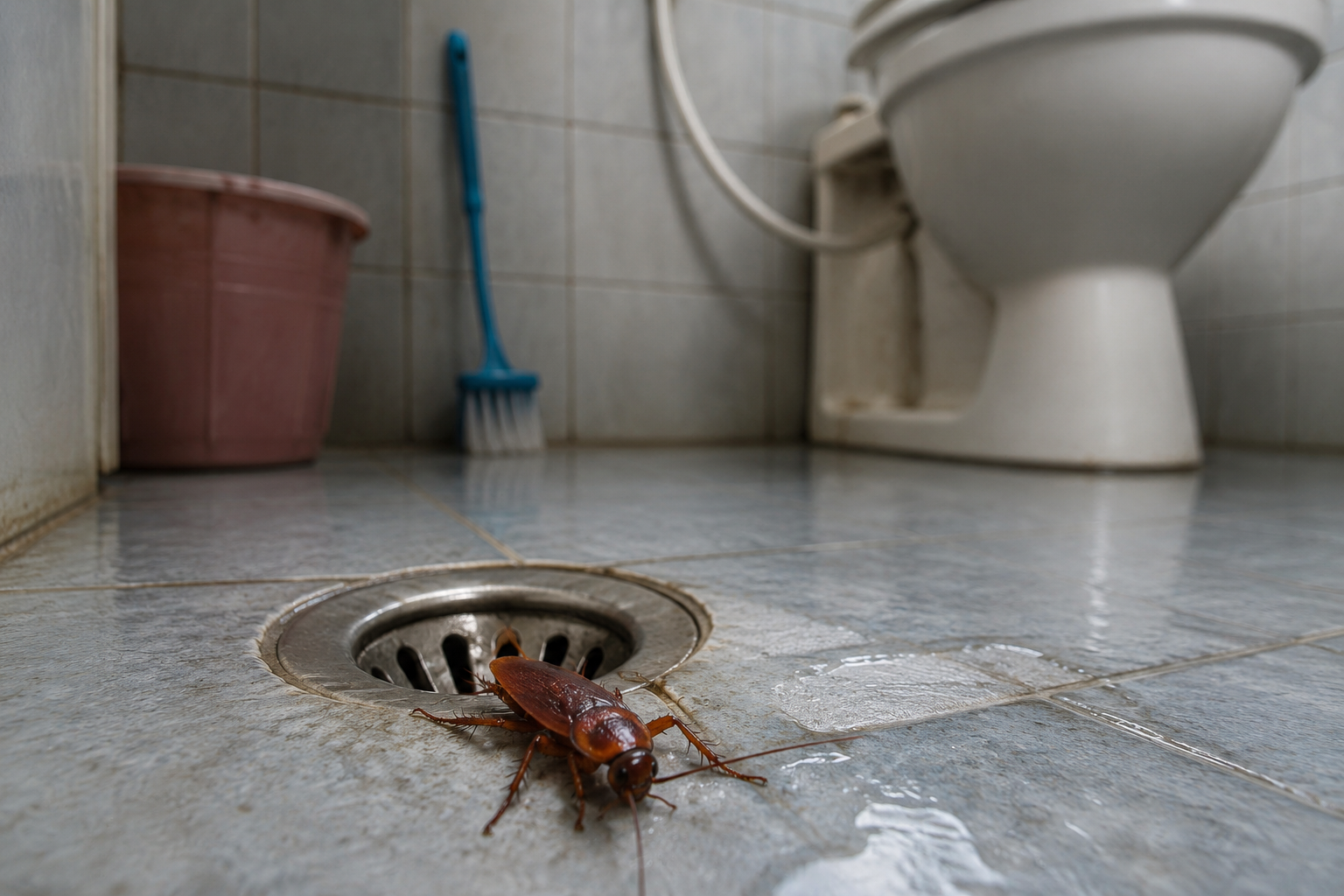 Cockroaches Coming Out of Bathroom Drains